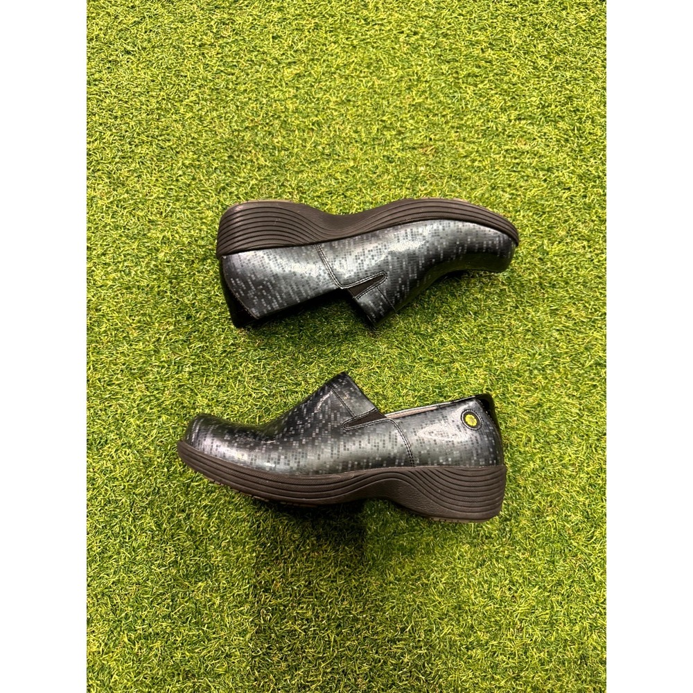 Dansko Work Wonders‎ Womens 5.5-6 Shoes Shoes Black Gray Patent Leather Clogs